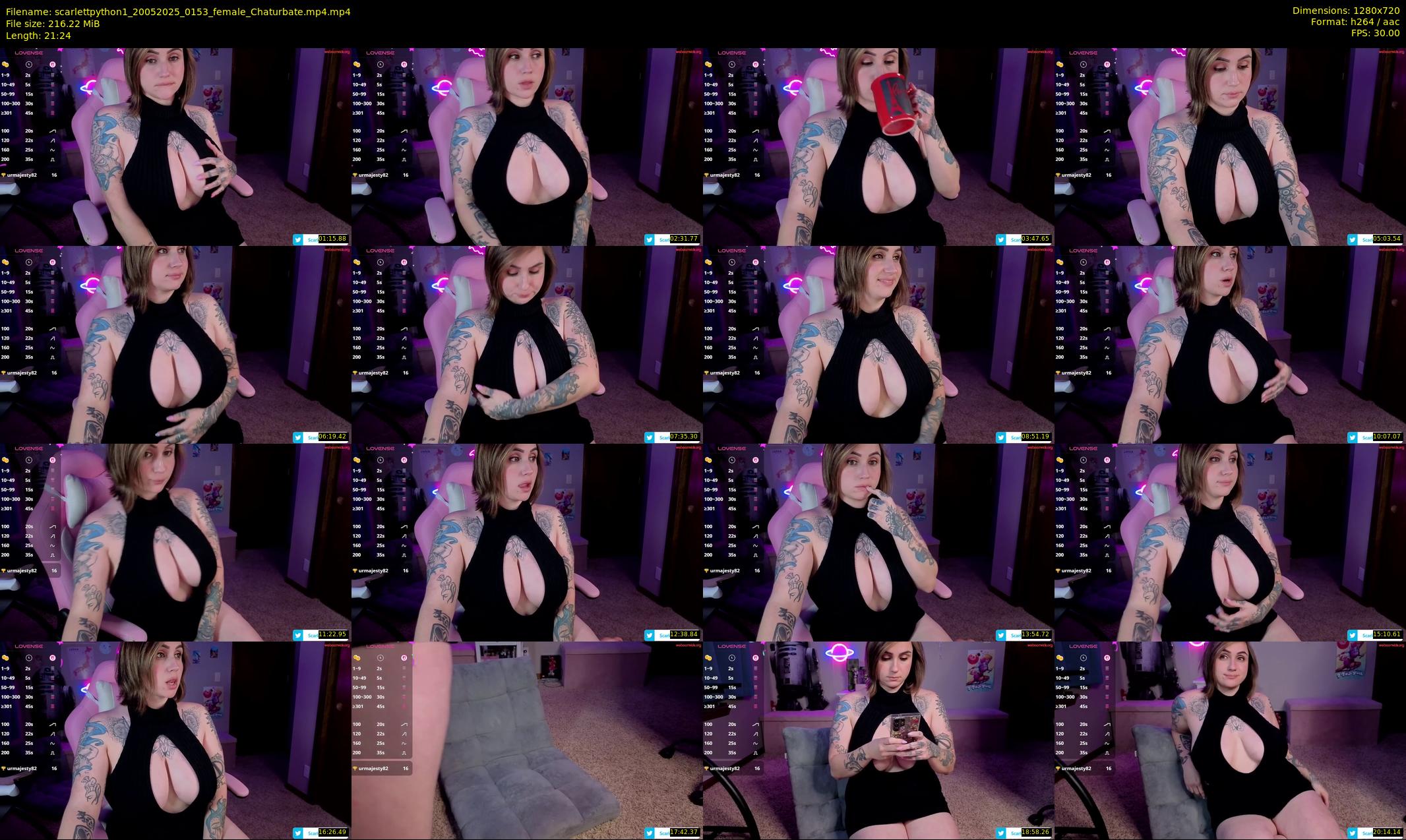 scarlettpython1 — 22 minute Chaturbate Female cam show, May 19, 2025